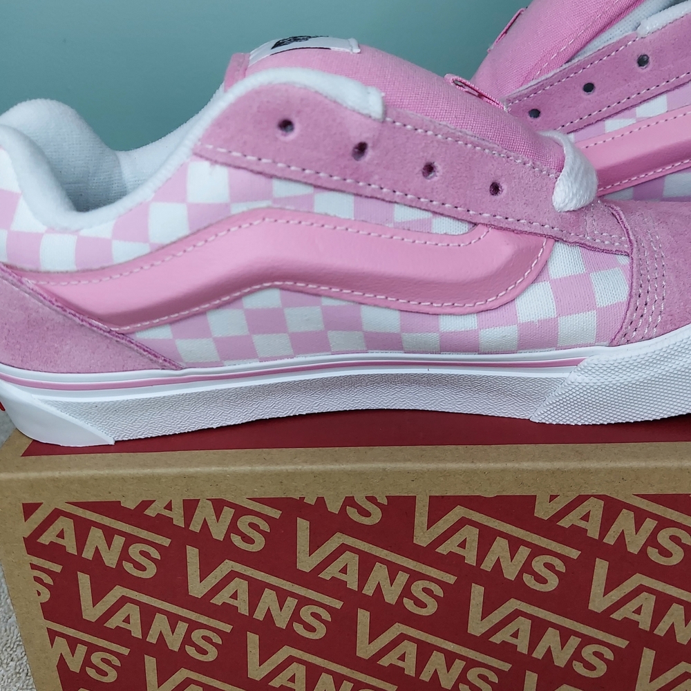 Vans Pink Knu Skool Prism Pink Checkered Womens Sneakers Size 6.5 Juniors Travel - Picture 12 of 16
